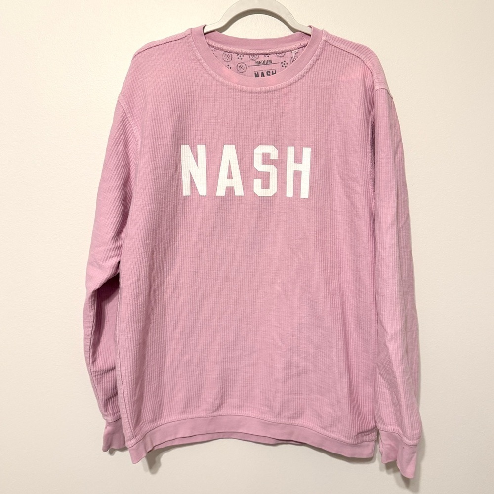 Nash Pink Oversized Sweater Size Medium Crewneck Sweatshirt Nashville